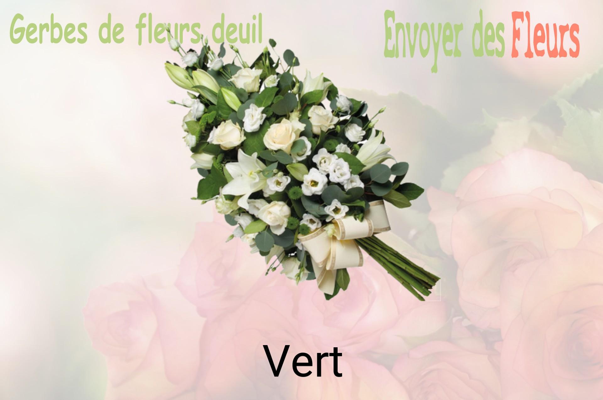 Gerbe de fleurs de deuil livrée à Vert